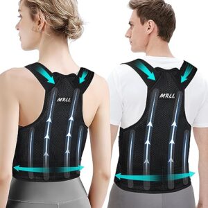 Back Support Brace Posture Corrector: Adjustable Shoulder Lumbar Belt For Women and Men - Upper Back Straightener - Relief Pain in Neck Back and Shoulders (XL)