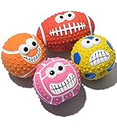 SCHITEC Squeaky Dog Balls, [4 Pack] Interactive Latex Rubber Squeak Dog Toys, 2.4'' Soft Bouncy F...