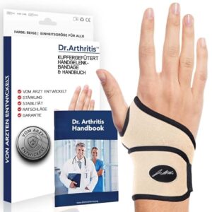 Doctor Developed Premium Nude Wrist Support/Wrist Strap/Wrist Brace/Hand Support [Single] & Doctor Written Handbook— Relief for Wrist Injuries