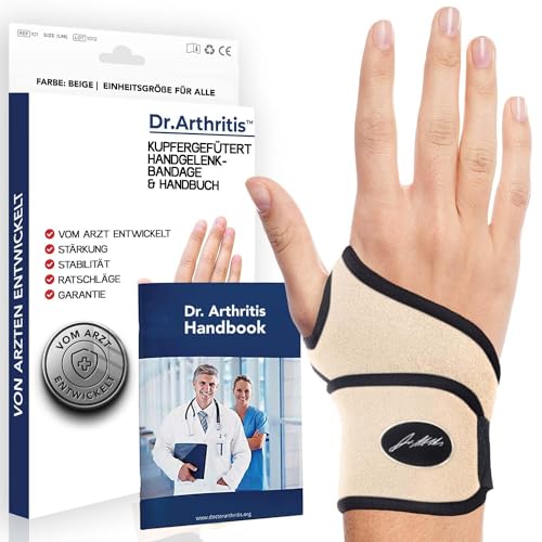 Doctor Developed Premium Nude Wrist Support/Wrist Strap/Wrist Brace/Hand Support [Single] & Doctor Written Handbook— Relief for Wrist Injuries