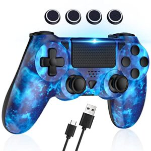 TURPOW Wireless Controller for PS4 Compatible with PS-4 Pro/Slim/PC with Enhanced Joystick/Dual Motor Vibration/ 6-Asix Sensor/LED Touchpad/Audio Functio