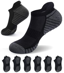 Alaplus Sports Socks Cushioned Running Socks Trainer Socks for Men Women Cotton Ankle Socks Low Cut Athletic Walking Socks (6 Pairs)