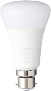 Philips Hue White Smart Bulb Twin Pack LED [B22 Bayonet Cap] - 800 Lumens (60W equivalent). Works with Alexa
