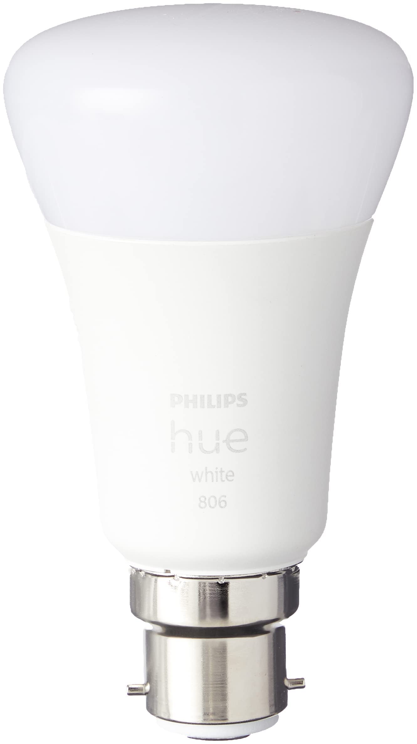Philips Hue White Smart Bulb Twin Pack LED [B22 Bayonet Cap] - 800 Lumens (60W equivalent). Works with Alexa