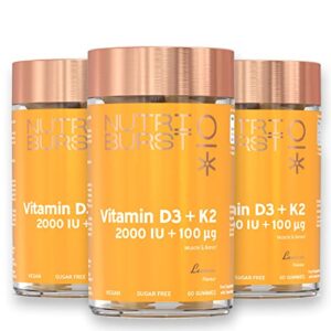Nutriburst Vitamin D3 (25µg/100IU) + K2 (50µg) Multipack - Essential Nutrients to Support Bone Health