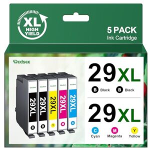 Redsee 29XL Ink Cartridges Multipack Replacement for Epson 29 Ink Cartridges 29 XL for Expression Home XP-342 XP-245 XP-442 XP-352 XP-355 XP-332 XP-432 XP-452 XP-455 (Black Cyan Magenta Yellow