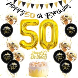 Black and Gold 50th Birthday Decorations