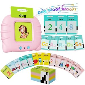 Aullsaty Toddler Toys Talking Flash Cards for 1 2 3 4 5 6 Year Old Boys and Girls