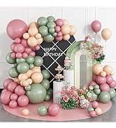 Pink Black Balloon Arch, 86pcs Balloons Arch Kit, 5 10 18 Inch Black Pink and Rose Gold Birthday ...