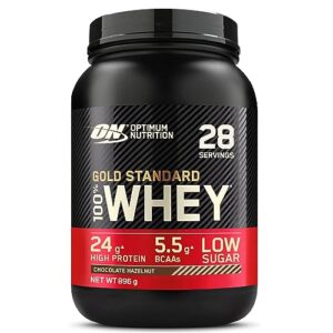 Optimum Nutrition Gold Standard 100% Whey Muscle Building and Recovery Protein Powder With Naturally Occurring Glutamine and BCAA Amino Acids