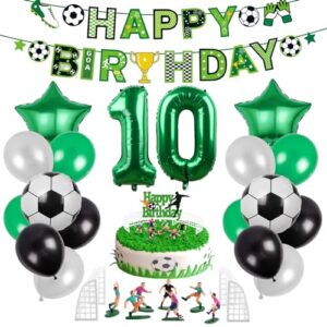 Football Birthday Decorations Age 10 Boys Birthday Decoration Football Balloons for Boys Kids 10th Birthday Football Party Decorations Football Cake Toppers Cupcake Football Birthday Banner Party