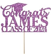 Personalised Graduation Cake Topper By KreateSquare - Glitter Customised with Any Name - Congrats...