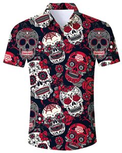 Goodstoworld Mens 3D Printed Casual Holiday Graphic Shirts Funky Summer Cool Short Sleeve Shirt