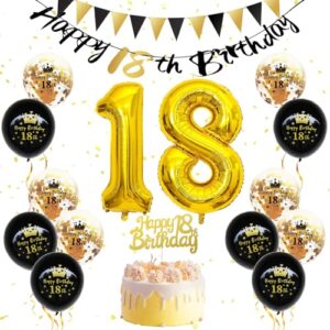 Black and Gold 18th Birthday Decorations