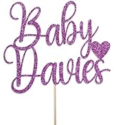 Personalised Baby Shower Cake Topper by KreateSquare - Welcome Baby Party Cake Decoration - Glitt...