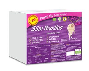 Eat Water Slim Pasta Noodles Zero Carbohydrate Enviro 5 Pack * 270 Grams | Made from Organic Konjac Flour | Keto Paleo Diet and Vegan |