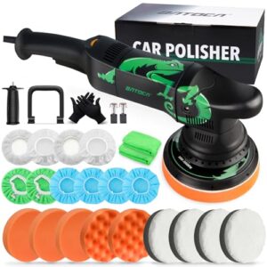 BATOCA Dual Action Car Polisher Buffer Machine 700W Orbital DA Polishing Machine with 6-Inch 150mm Buffing Polish Pads Bonnets for Car Care Polishing Clea