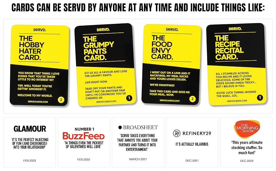 SERVD, SERVED, Cards, servdcards, card game, couples card game, games for couples, gifts for him