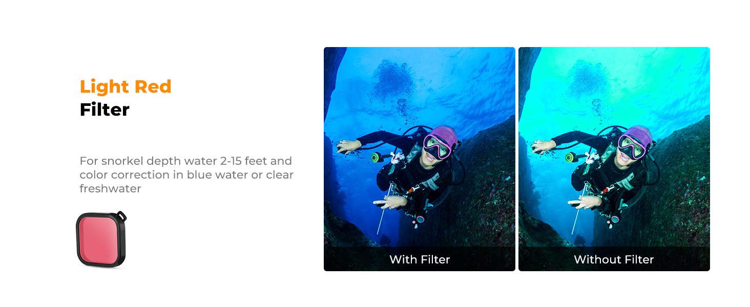 light red underwater filter for gopro