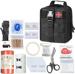 Premium Travel First Aid kit with 110 Pieces in Medical Molle General Utility Bag Suitable for Outdoor Hiking