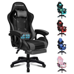 ELFORDSON Gaming Chair with 2-Point Massage Cushion