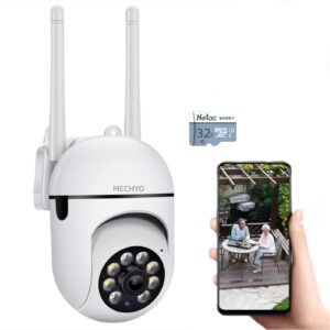 1080P Outdoor Security Cameras - 2.4GHz WiFi Cameras for Home Monitoring - 360° View - IP65 Waterproof Home Camera with Motion Detection
