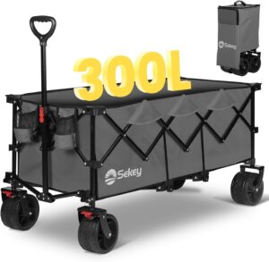 Sekey 300L Ultra-Large Folding Festival Trolley - All-Terrain Extra Wide Wheels and Brake