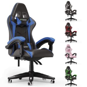 bigzzia Gaming Chair Office Chair Desk Chair Swivel Heavy Duty Chair Ergonomic Design with Cushion and Reclining Back Suppo