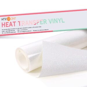 HTVRONT HTV Vinyl -12" x 6 FT Rainbow White Glitter Heat Transfer Vinyl