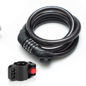 Combination Bike Lock Bicycle Locks High Security 4 Digit Motorbike Lock Heavy Duty Uncuttable Folding Bike Lock (1.2m x 12 mm)