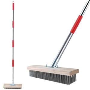 Mitclear Heavy Duty Wire Broom with Telescopic Handle(57IN)