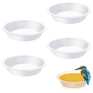 Partideal 4 Pieces of Bird Feeder Station Replacement Transparent Bird Feeder Bird Water Bowl Animal Lovers Garden Decoration Hanger Wildlife Bird Feeding Station Bird Bath