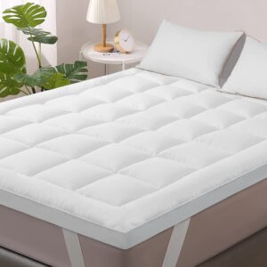 Mattress Topper Single Bed - Noor’s Collections 4 inches Thick Single Mattress Topper | Anti Allergic | Machine Washable | Foldable and Portable Matress Topper with Four Sided Anchor Corner Straps