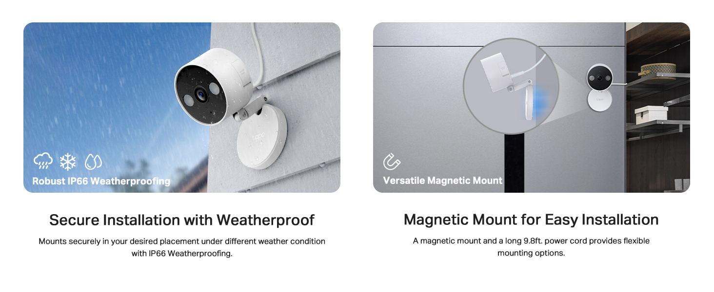 Tapo Indoor/Outdoor Wi-Fi Home Security Camera, 2K Colour Night Vision,Smart AI Detection