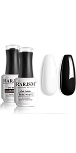 pastel black white gel polish