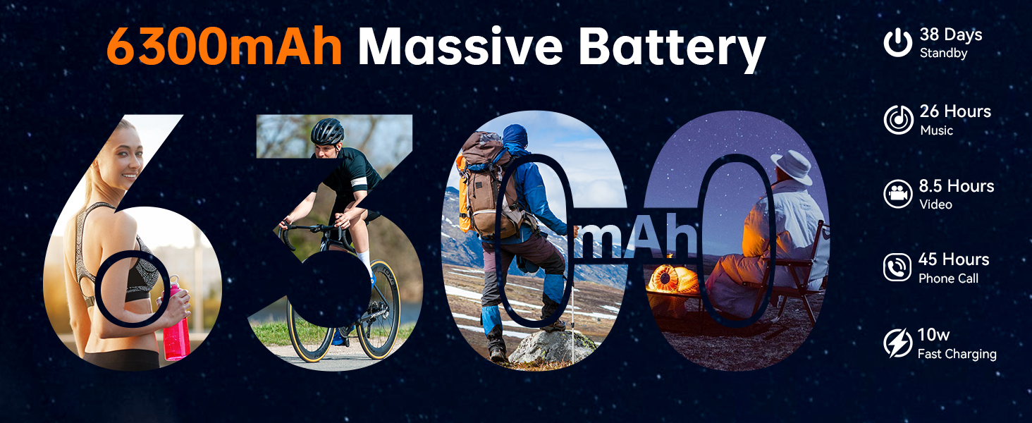 rugged smartphone 6300mah