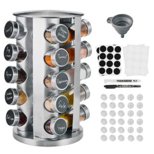Miorkly Rotating Spice Rack Organiser with 20 Spice Jars