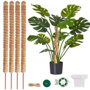 Moss Pole 4pcs 70cm Poles for Plants Bendable Plant Supports Moss Pole for Monstera Moss Pole for Climbing Plants Growth