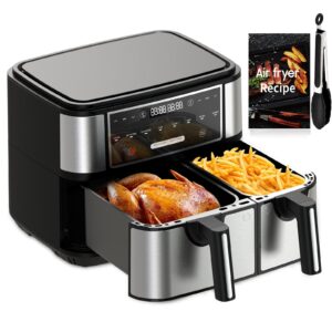 EUARY 4L+6L Dual Baskets Air Fryers for Family
