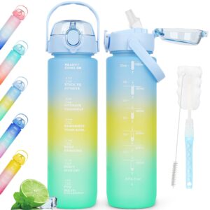 AOPREL 1L Water Bottles BPA Free Sports Drinking Bottle with Straw