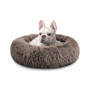 Mirkoo Dog Beds Calming Donut Pet Bed Washable Anti Anxiety Faux Fur Pet Bed