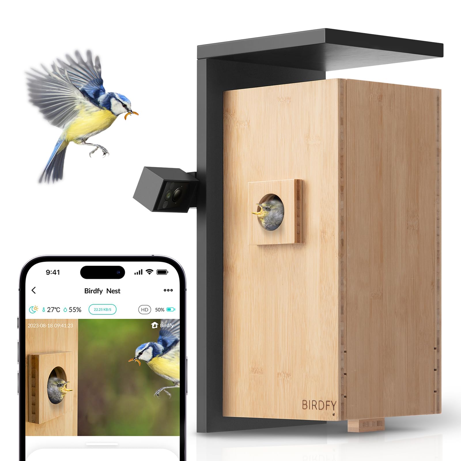 Birdfy Nest - Smart Bird House with Dual Cameras, Bird Box - Keystone 4