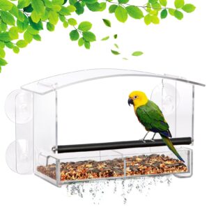 Urban Deco Window Bird Feeder with strong suction cups bird feeders for small birds Bird House for Outside Acrylic Window Bird Feeder for Garden