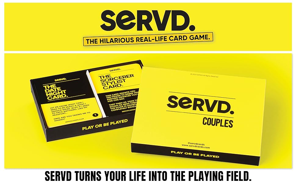 SERVD, SERVED, Cards, servdcards, card game, couples card game, games for couples, gifts for him
