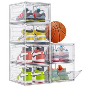【Thicken & Sturdy】Clear Shoe Storage Organizer with Magnetic Door