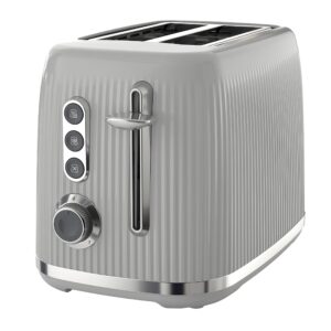 Breville Bold Ice Grey 2-Slice Toaster with High-Lift & Wide Slots | Grey & Silver Chrome [VTR002]