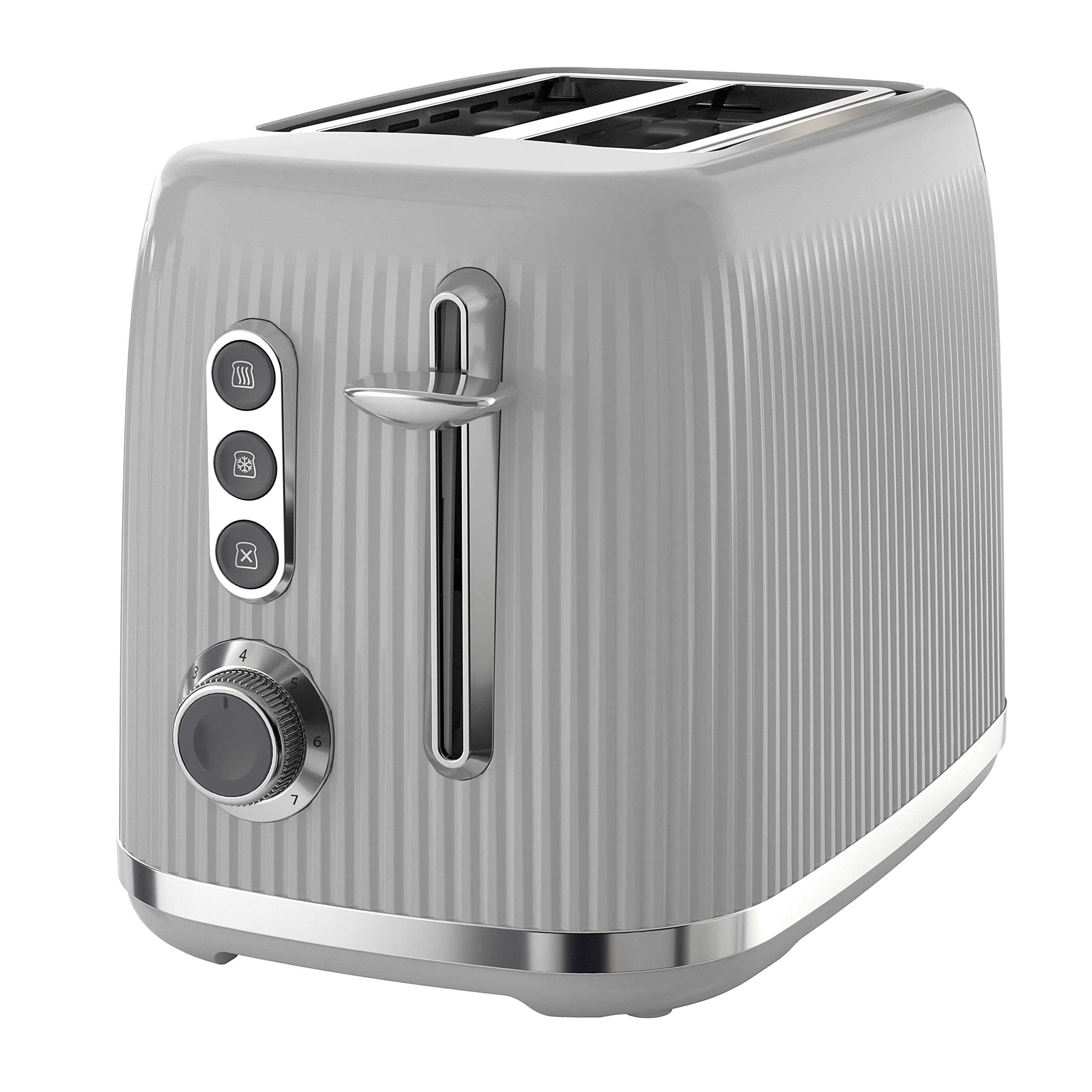 Breville Bold Ice Grey 2-Slice Toaster with High-Lift & Wide Slots | Grey & Silver Chrome [VTR002]