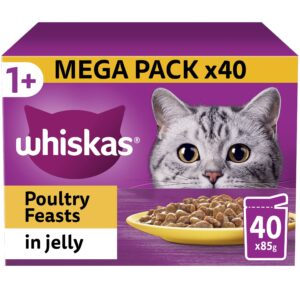 Whiskas 1+ Adult Poultry Selection in Jelly 40 Pouches
