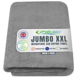 Towelogy® XXL Car Drying Towel Ultra Absorbing Mammoth 6.5 SQ FT One Pass Washing Detailing Microfibre Towels For Cars