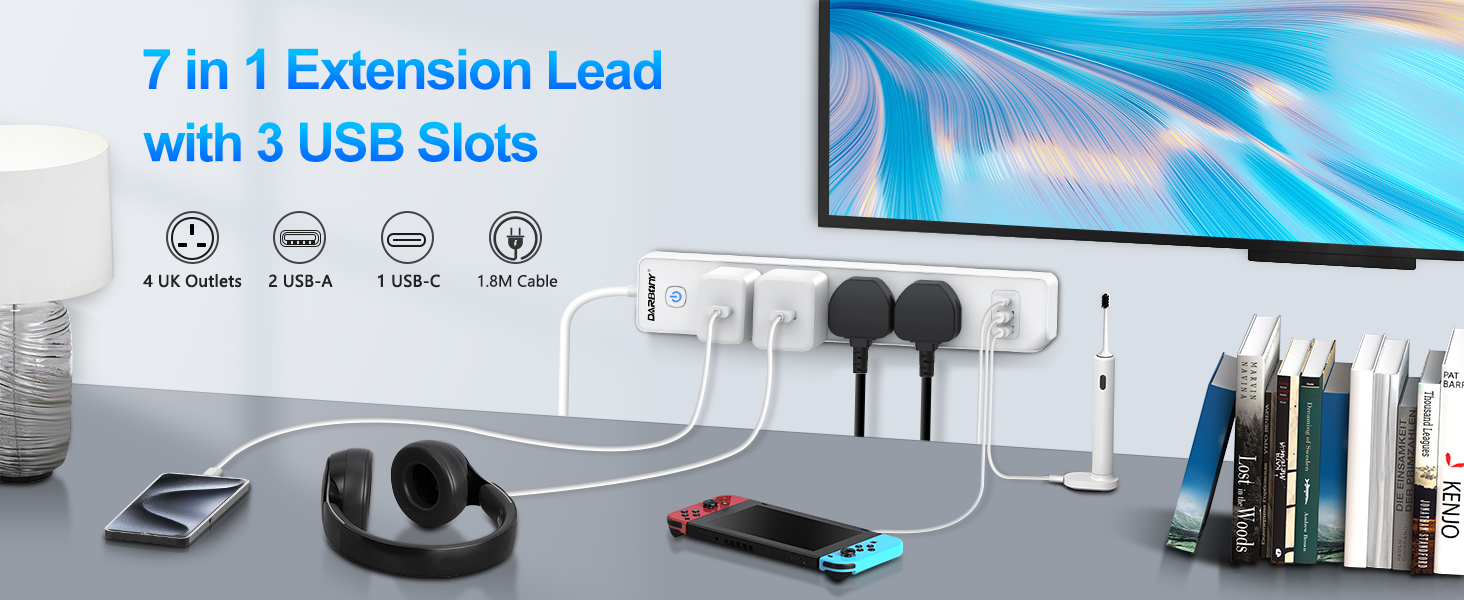 extension lead with usb slots